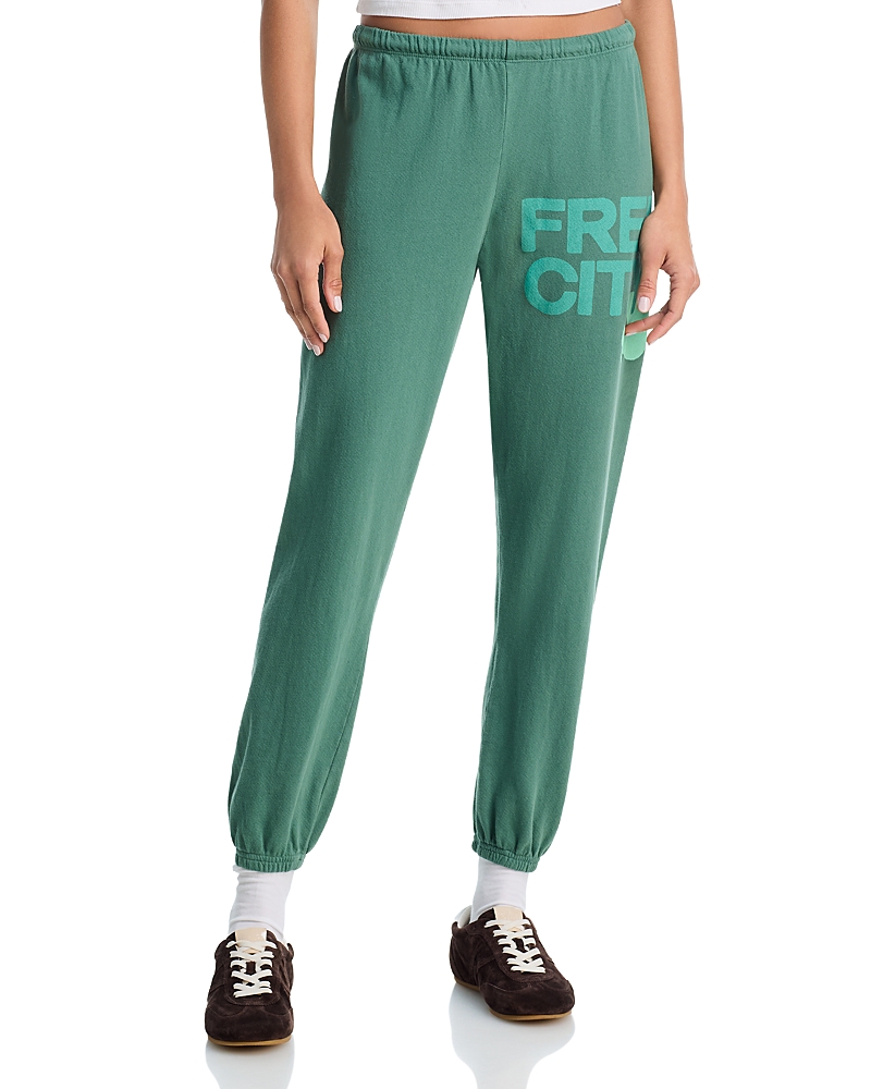Free City Cotton Logo Sweatpants in Eatgreen