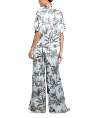 Printed Satin Palazzo Pajama Set