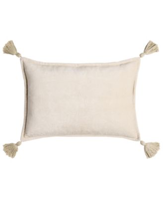  Cotton Velvet Lumbar Pillow, 13"L x 19"W