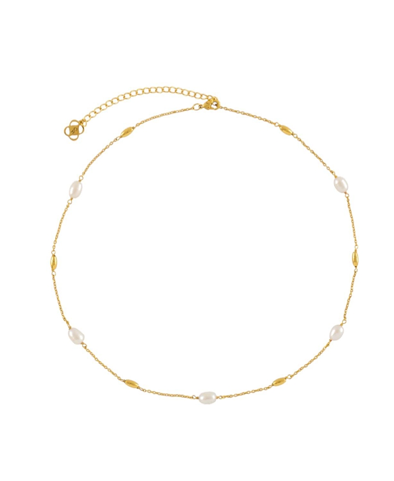 Ottoman Hands Lyra Pearl Beaded Necklace