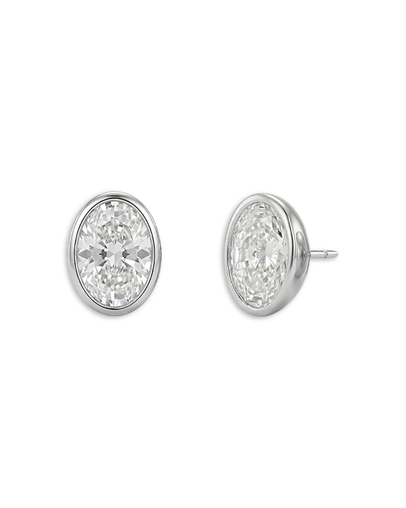 Shashi Oval Cubic Zirconia Bezel Stud Earrings