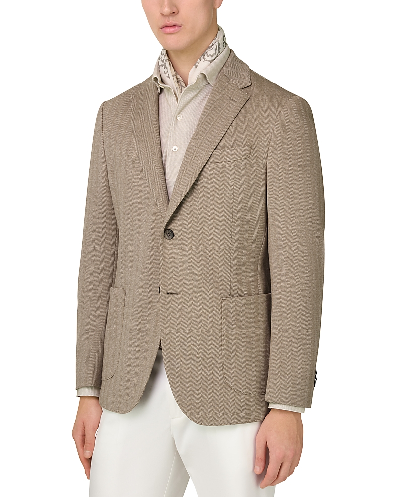 Boggi Milano Herringbone Regular Fit Blazer