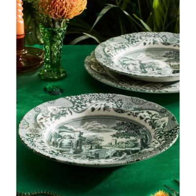 Heritage Green Italian Soup Plate, Set of 4