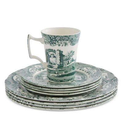 Heritage Green Italian 12-Piece Dinnerware Set, Service for 4