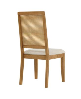 Arlo Faux Rattan and Wood Dining Side Chairs, Set of 2