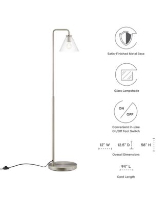  Element Transparent Glass and Metal Floor Lamp