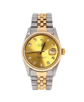  Oyster Perpetual Datejust Automatic Watch in Stainless Steel and Gold with Diamond Markers 36mm