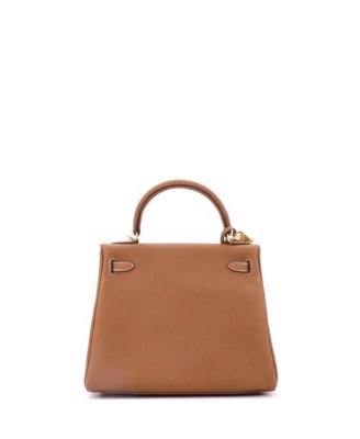 Kelly 25 Handbag Brown Togo with Gold Hardware