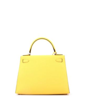 Kelly 28 Handbag Yellow Epsom with Palladium Hardware