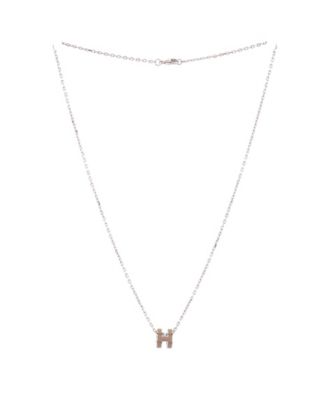 Mini Pop H Pendant Chain Necklace Metal and Enamel, 16"