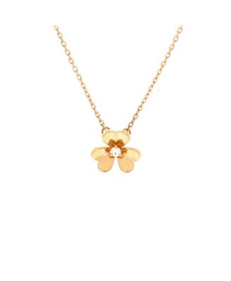  Mini Frivole Pendant Necklace 18K Gold and Diamond, 15.75"