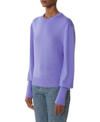 Wool Sweater With Grosgrain Detail