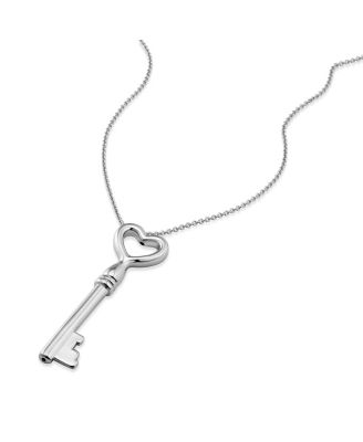 Sterling Silver Key To My Heart Pendant Necklace