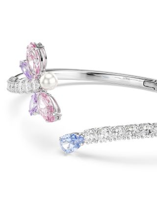 Ariana Grande x Swarovski Crystal, Cubic Zirconia & Imitation Pearl Dragonfly Bypass Bangle Bracelet
