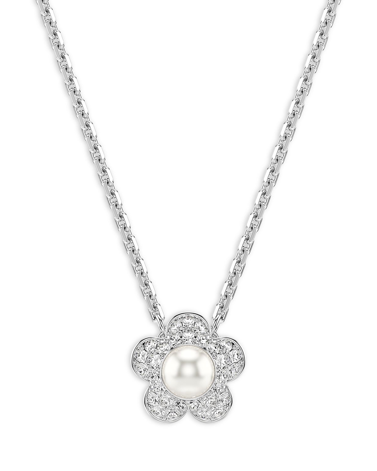 Swarovski Ariana Grande x Swarovski Crystal & Imitation Pearl Flower Pendant Necklace, 14.87-17.75