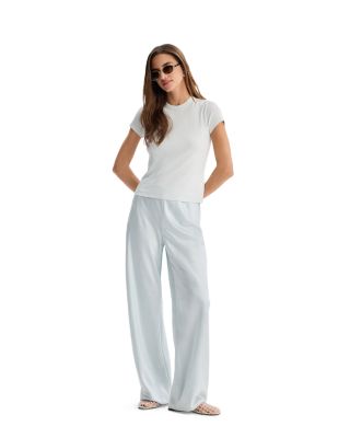 High Waist Wide Leg Satin Pants - Exclusive