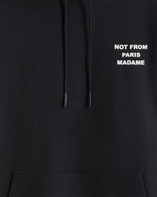 Not From Paris Slogan Drawstring Hoodie