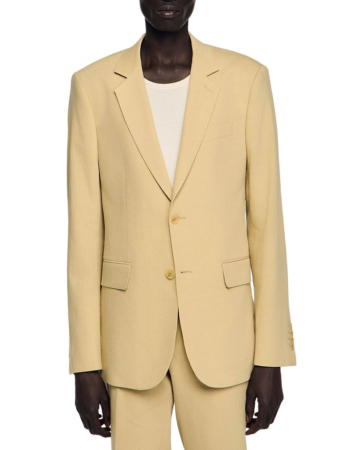 Sandro Classic Fit Linen Suit Jacket
