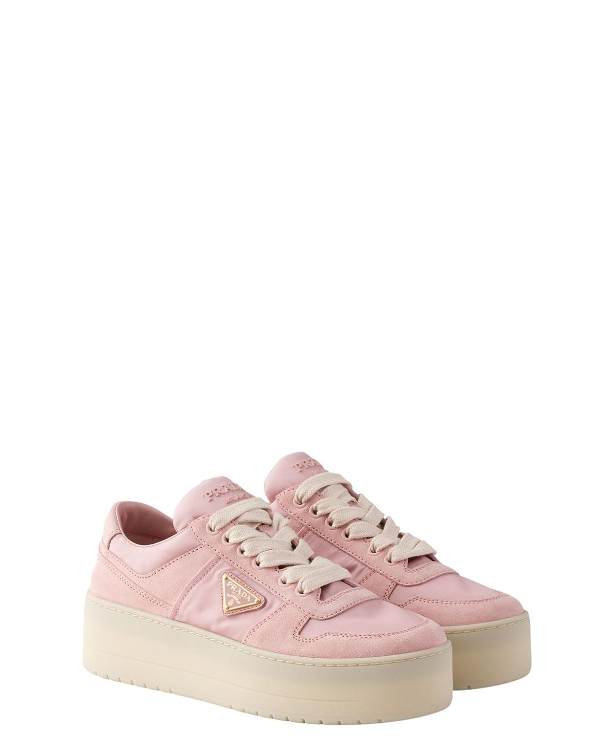 Prada Women's Downtown Bold Re-Nylon and Suede Sneakers