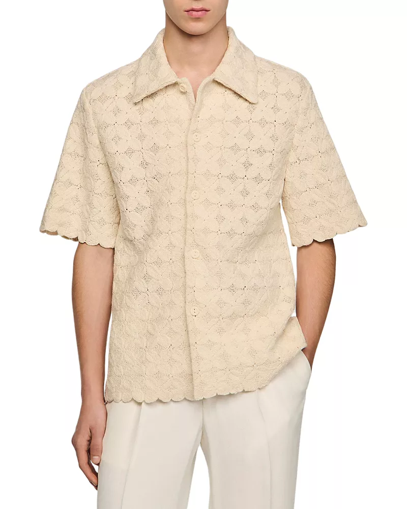 Sandro Cotton Broderie Anglaise Shirt