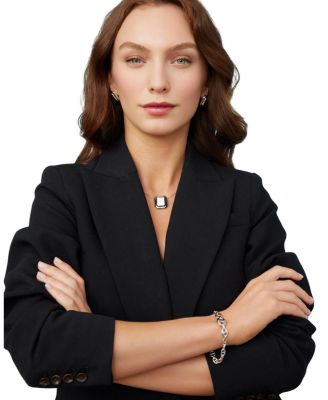 Sterling Silver Cufflink Pendant Necklace