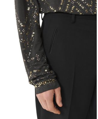 Straight-Leg Wool Pants