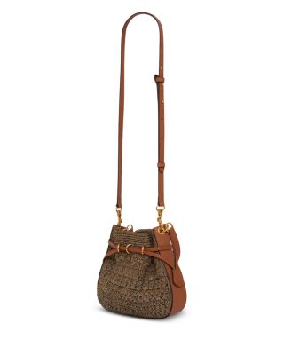 Le Mini Romy Raffia Bucket Bag