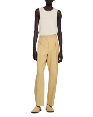 Gerard Wide Pleated Cotton Linen Trousers