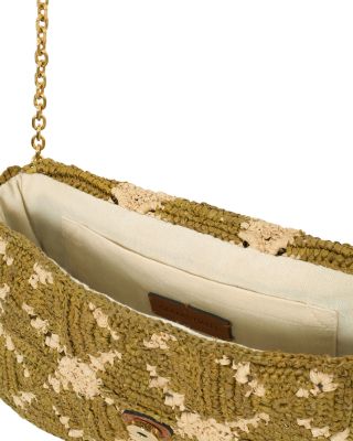 Gerard Darel Le Fanny Khaki Crochet Raffia Crossbody