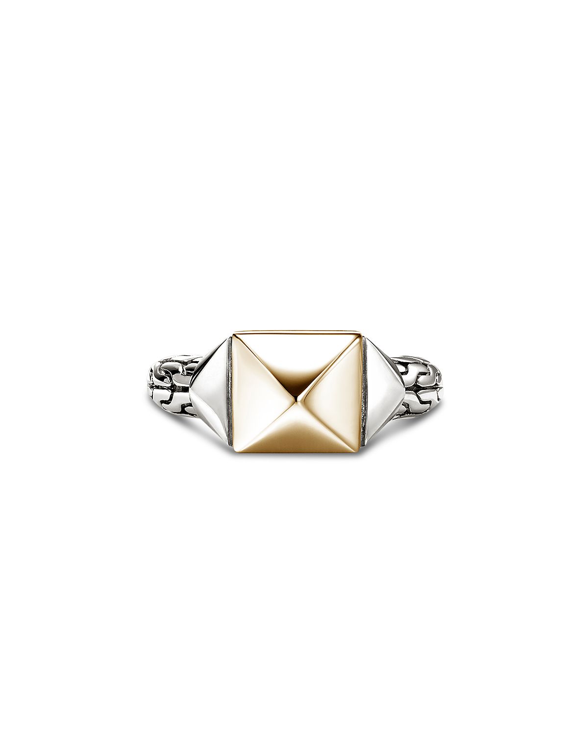 John Hardy Sterling Silver & 14K Yellow Gold Icon Stud Ring
