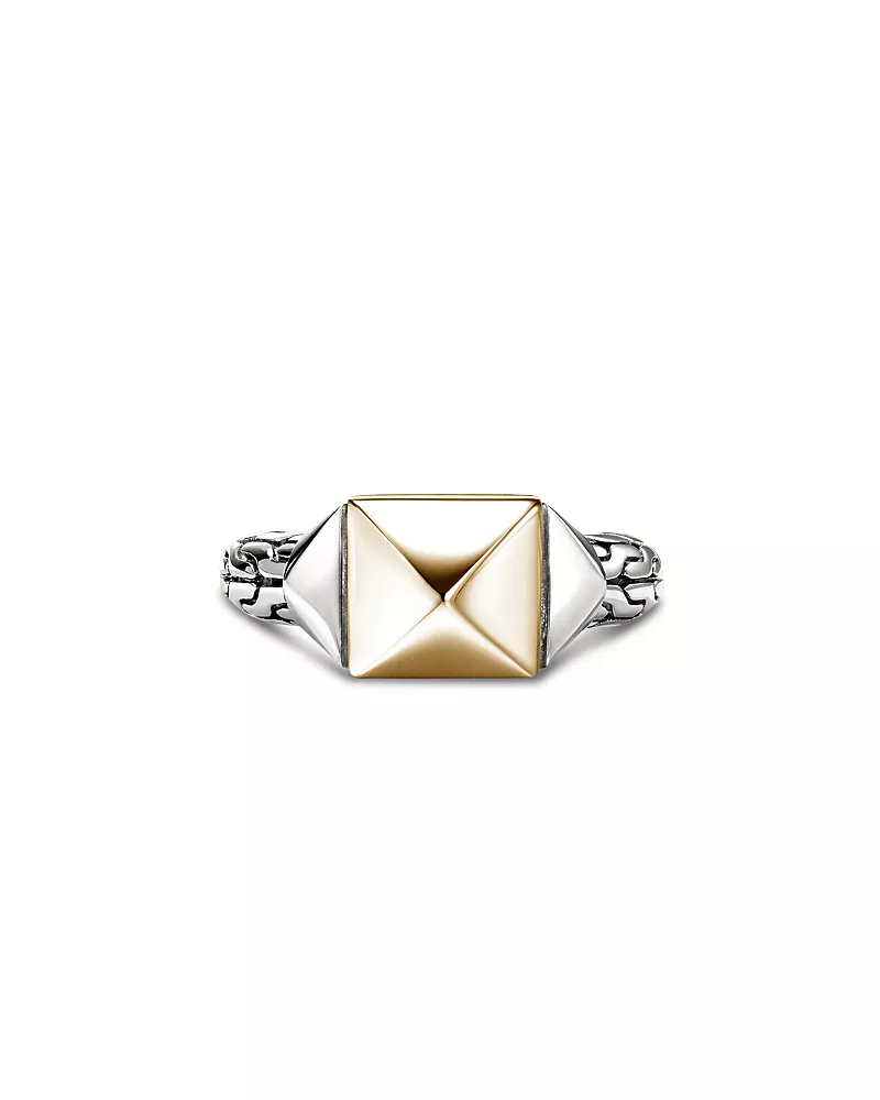 John Hardy Sterling Silver & 14K Yellow Gold Icon Stud Ring