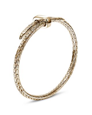 14K Yellow Gold Spear Flex Cuff Bypass Bracelet