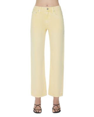 Lexi Mid Rise Bowed Straight Jeans in Day Glow