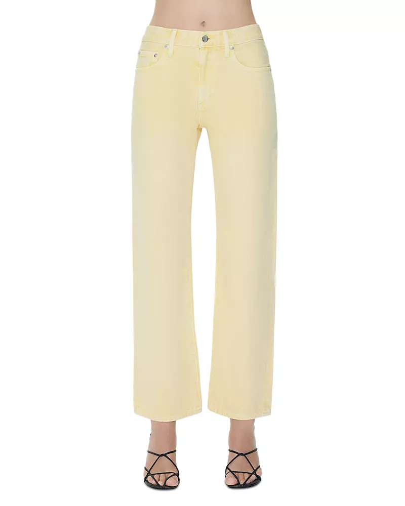Pistola Lexi Mid Rise Bowed Straight Jeans in Day Glow