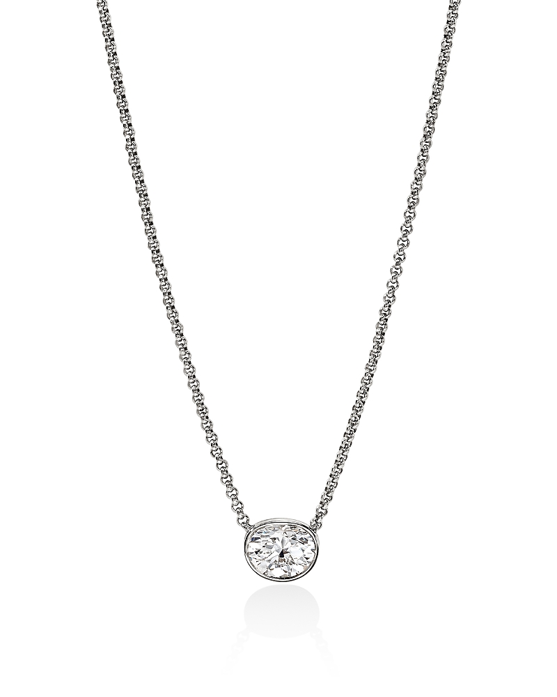 John Hardy Sterling Silver Jh Lovestruck Lab Grown Diamond Solitaire Bezel Pendant Necklace, 16