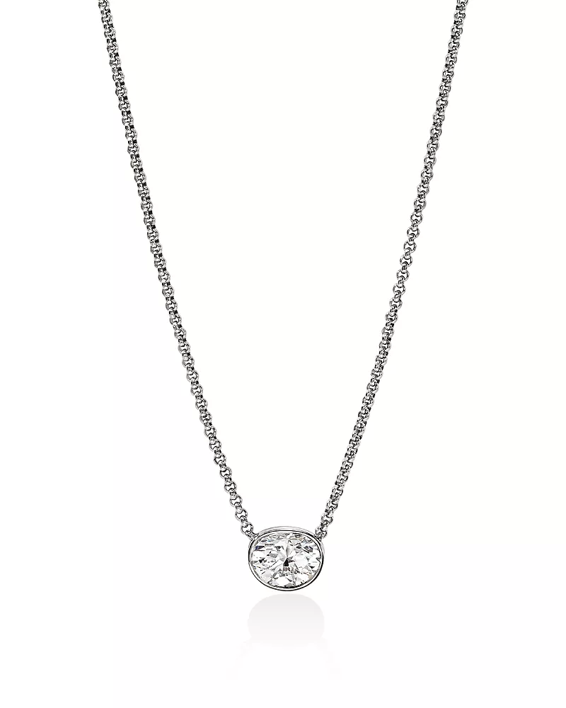 John Hardy Sterling Silver Jh Lovestruck Lab Grown Diamond Solitaire Bezel Pendant Necklace, 16