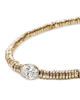14K Yellow Gold Lovestruck™ Lab Grown Diamond Solitaire Heishi Bead Bracelet