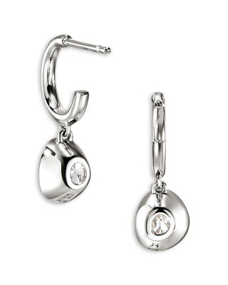 Sterling Silver JH Lovestruck™ Lab Grown Diamond Solitaire Dangle Hoop Earrings