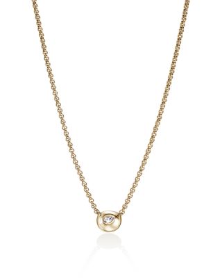 14K Yellow Gold JH Lovestruck™ Lab Grown Diamond Solitaire Bezel Pendant Necklace, 16-18"