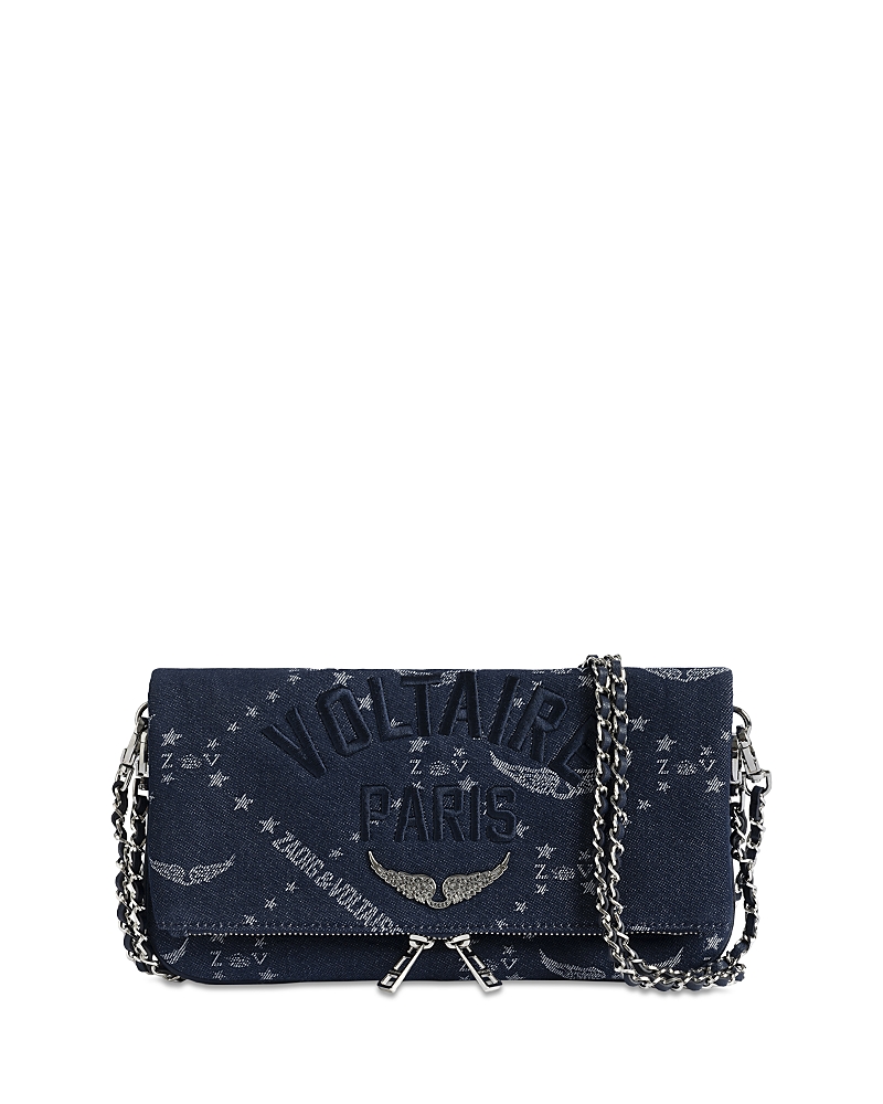 Zadig & Voltaire Rock Zv Monogram Denim Clutch