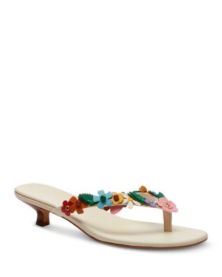 Women's Tea Rose Kitten Heel Thong Sandals