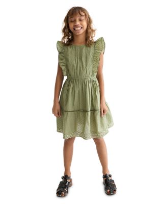 Girls' Embroidered Hem Clip Jacquard Dress - Little Kid, Big Kid