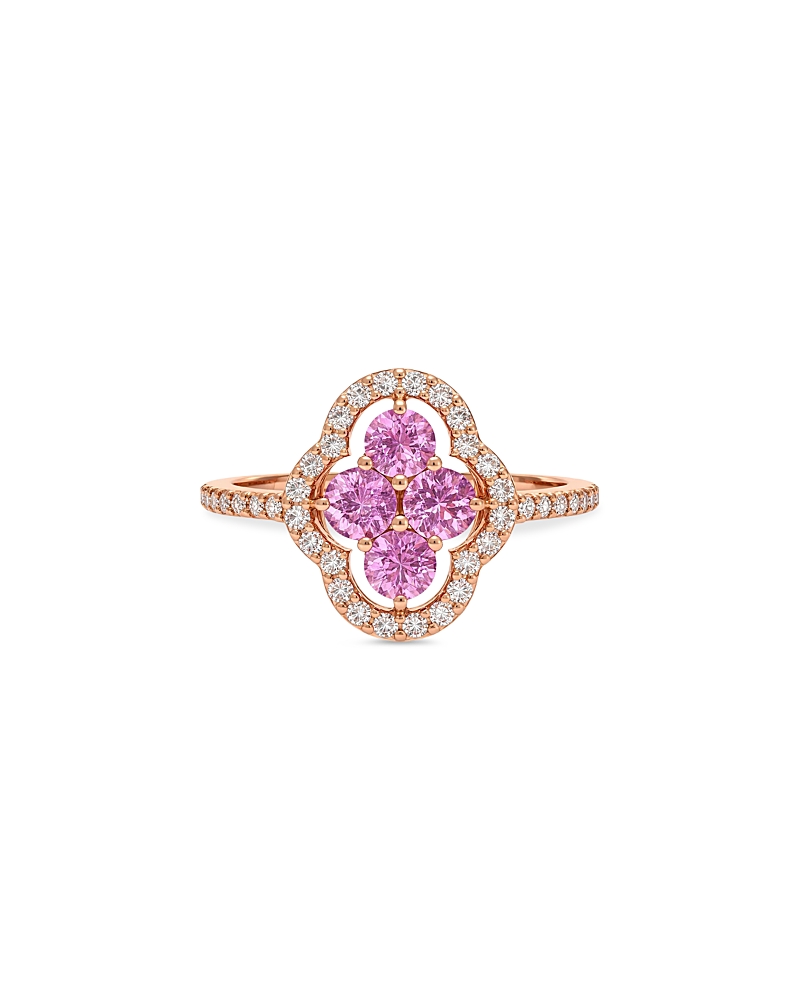 Piranesi 18K Yellow Gold Maison Pink Sapphire & Diamond Halo Ring