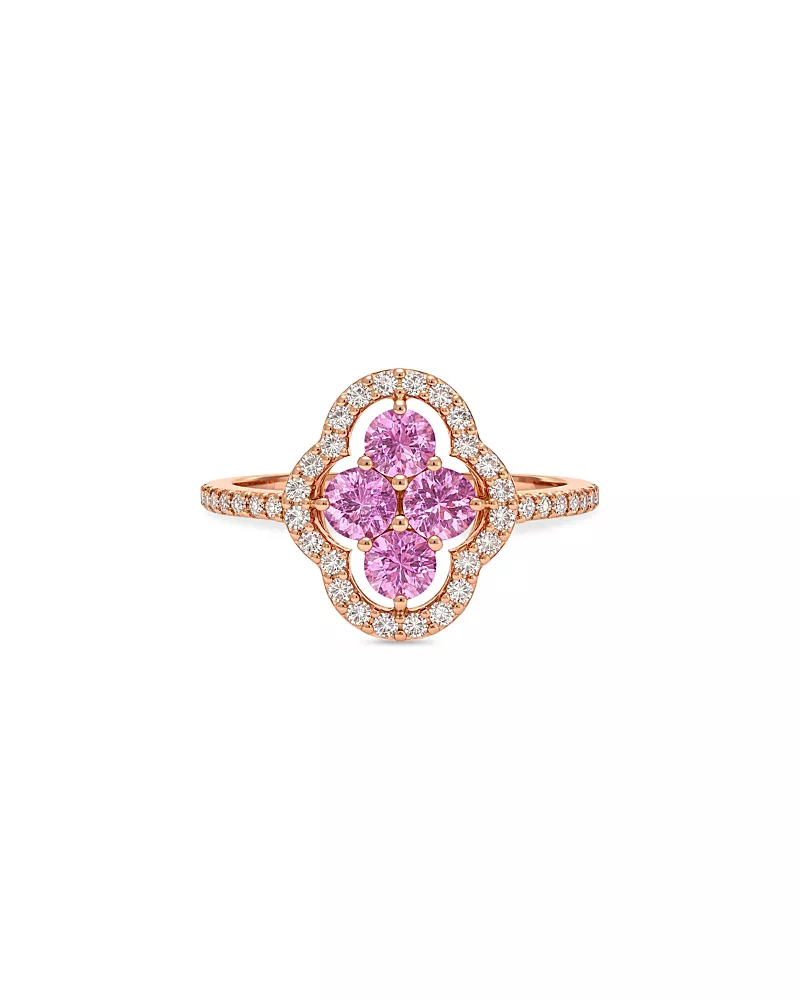 Piranesi 18K Yellow Gold Maison Pink Sapphire & Diamond Halo Ring