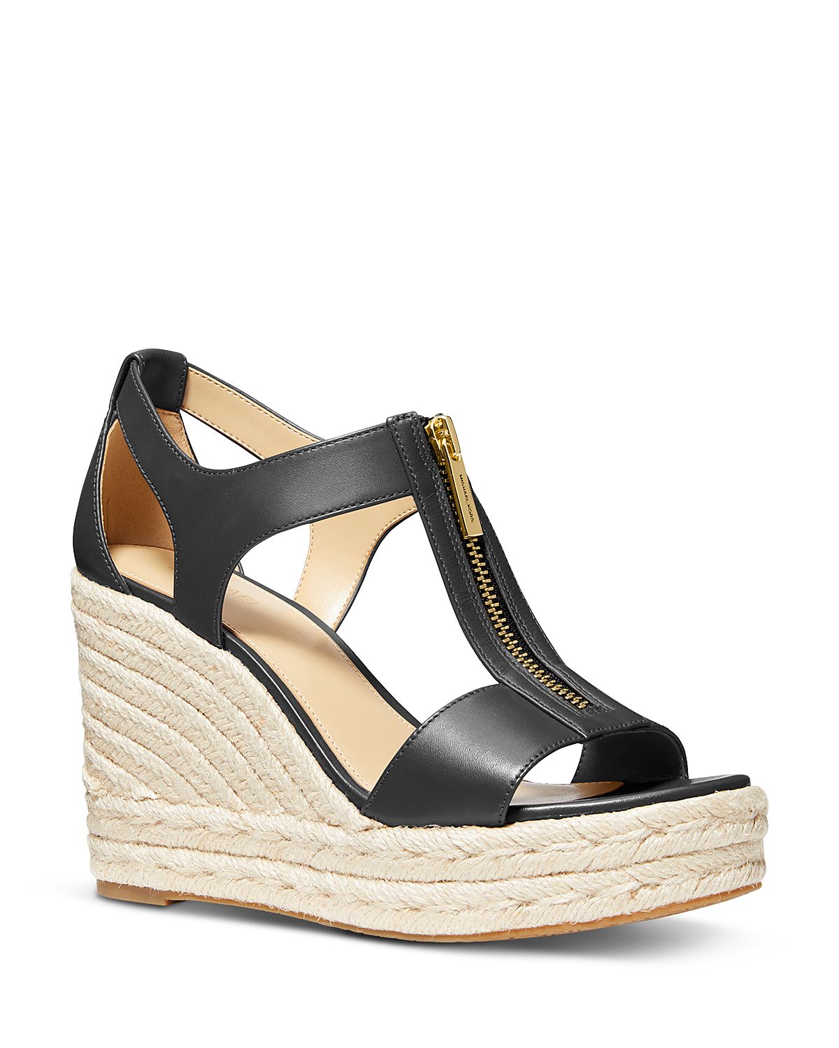 Michael Michael Kors Women's Berkley Front Zip Espadrille Wedge Heel Platform Sandals