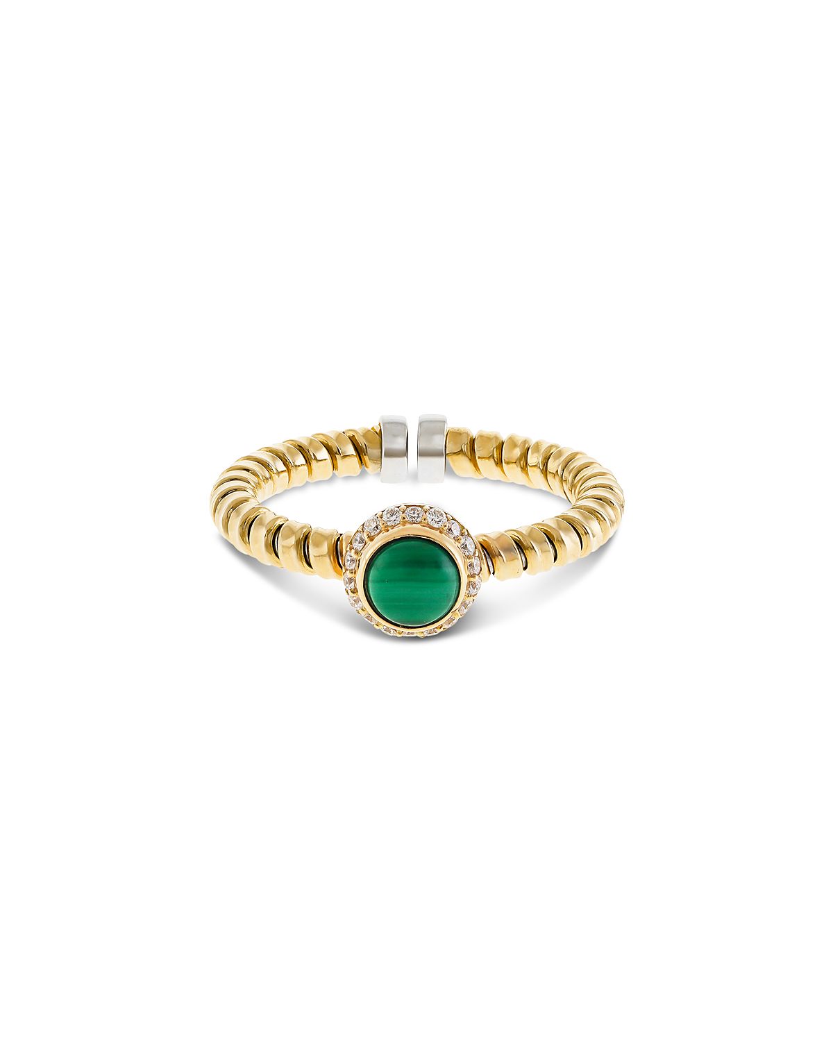 Alberto Milani 18K Yellow Gold Diamond & Malachite Via Giardino Tubogas Small Rope Bracelet