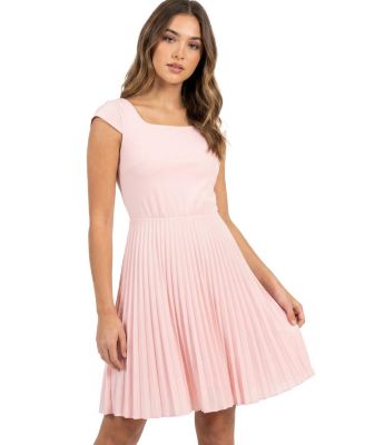  Girls' Cap Sleeve Pleated Dress - Big Kid