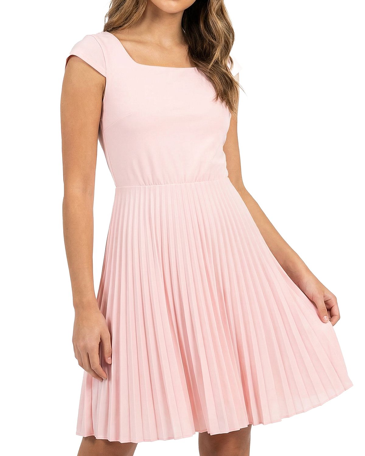 Un Deux Trois Girls' Cap Sleeve Pleated Dress - Big Kid