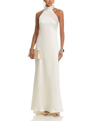 Sleeveless Satin Gown - Exclusive