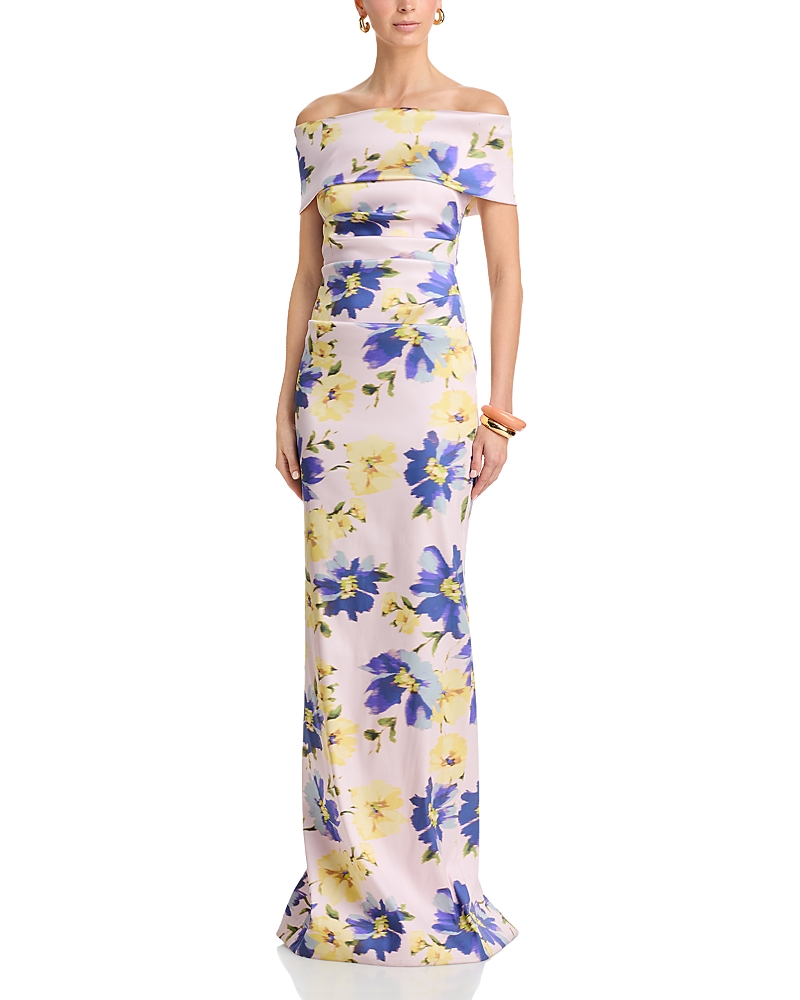 Teri Jon by Rickie Freeman Mikado Print Gown